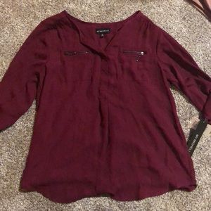 Maroon quarter sleeve blouse